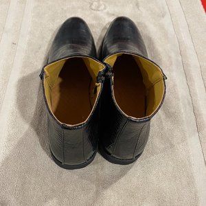 Black Alligator Leather Print Boots 13M